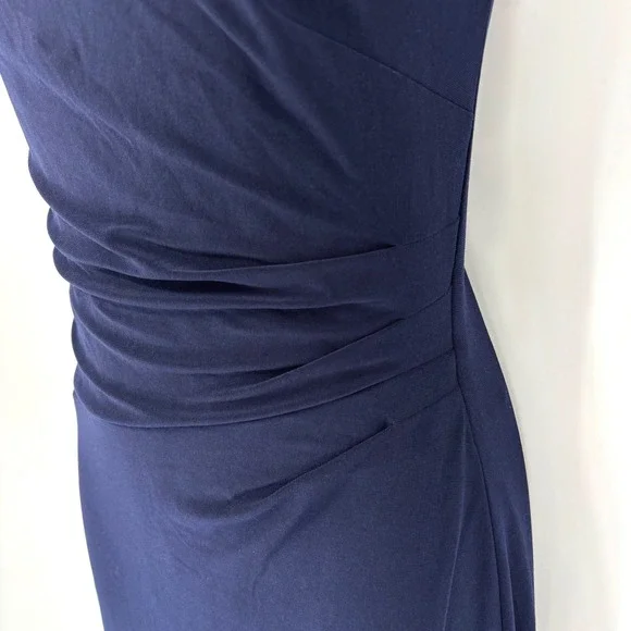 NWT Lauren Ralph Lauren Navy Blue One Shoulder Rhinestone Gown Dress Size 8 - Picture 4 of 10